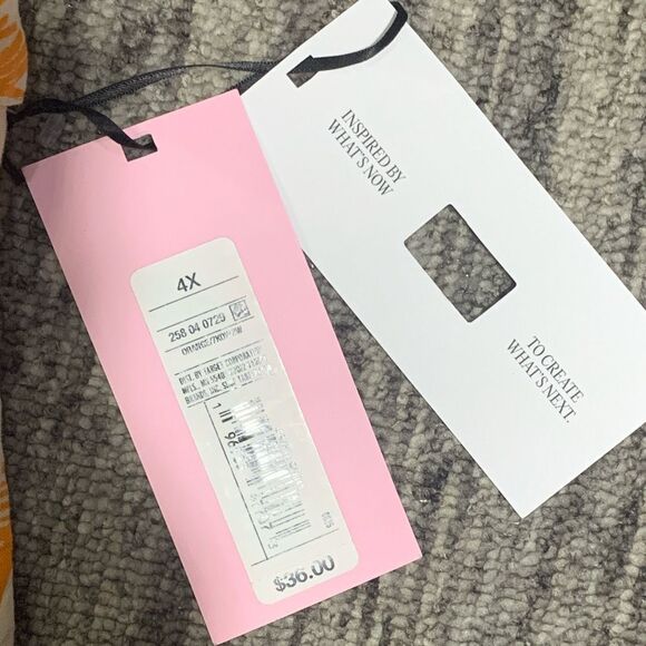 Future Collective Women's Size 4X Plus White Linen Blend Tropical Casual Pants - Picture 7 of 9